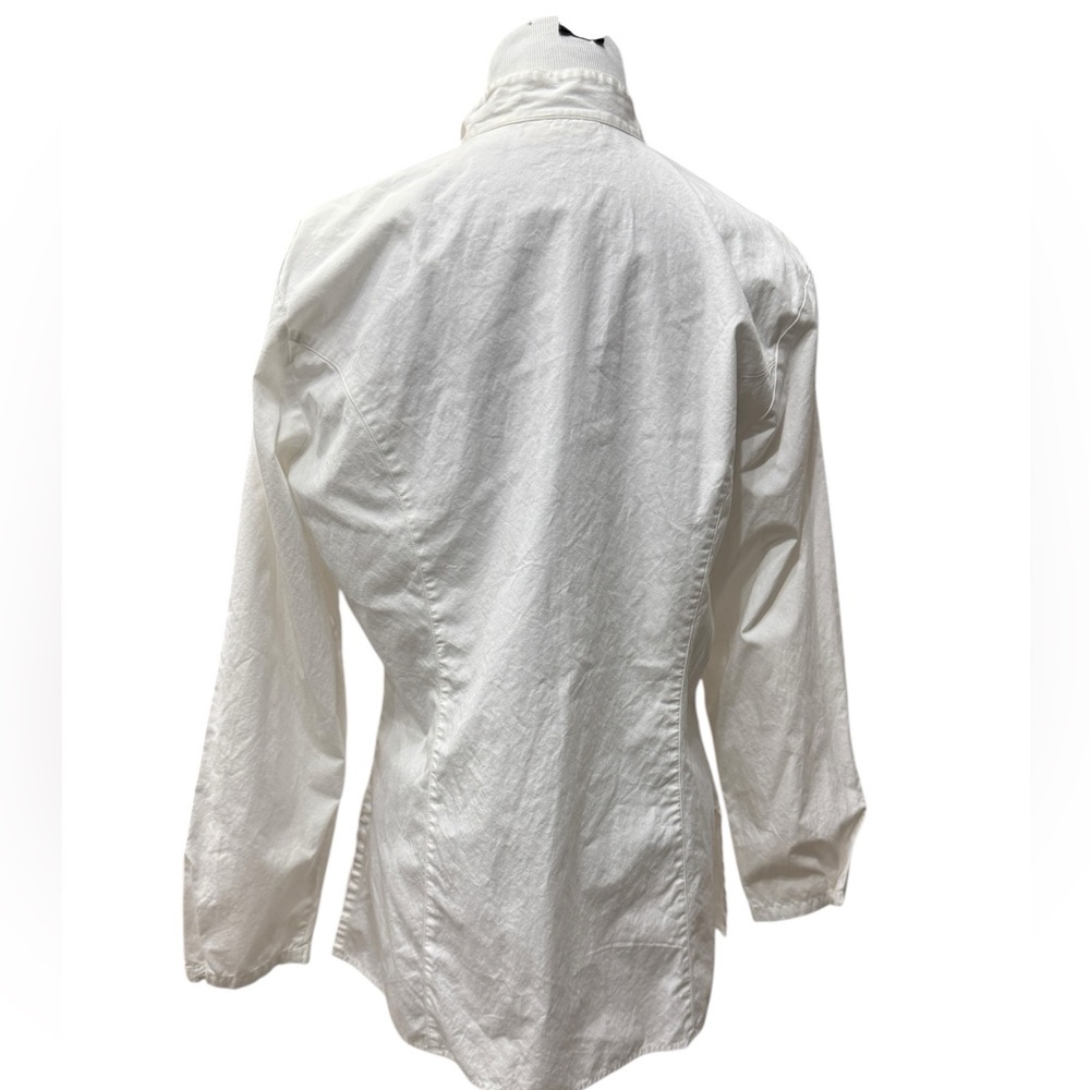 Banana Republic white cotton button-up long-sleeve shirt, Sz 10 - Picture 4 of 8